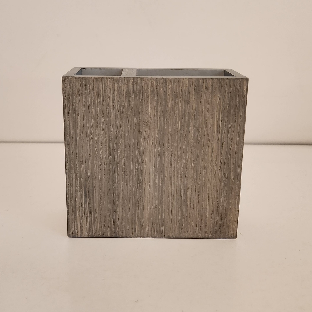 Threshold Grey Wood Tone Toothbrush Holder